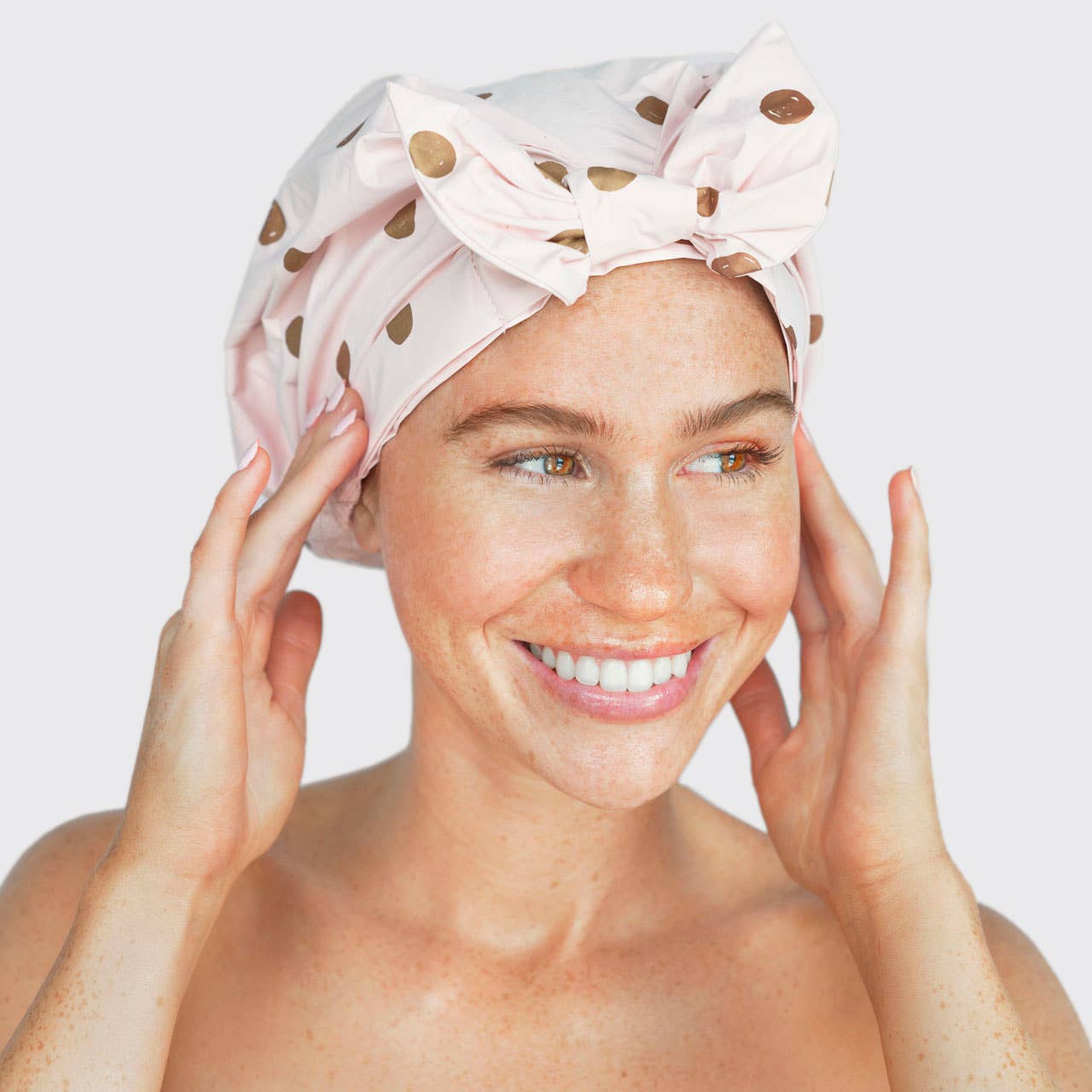 CC Luxury Shower Cap - Blush Dot