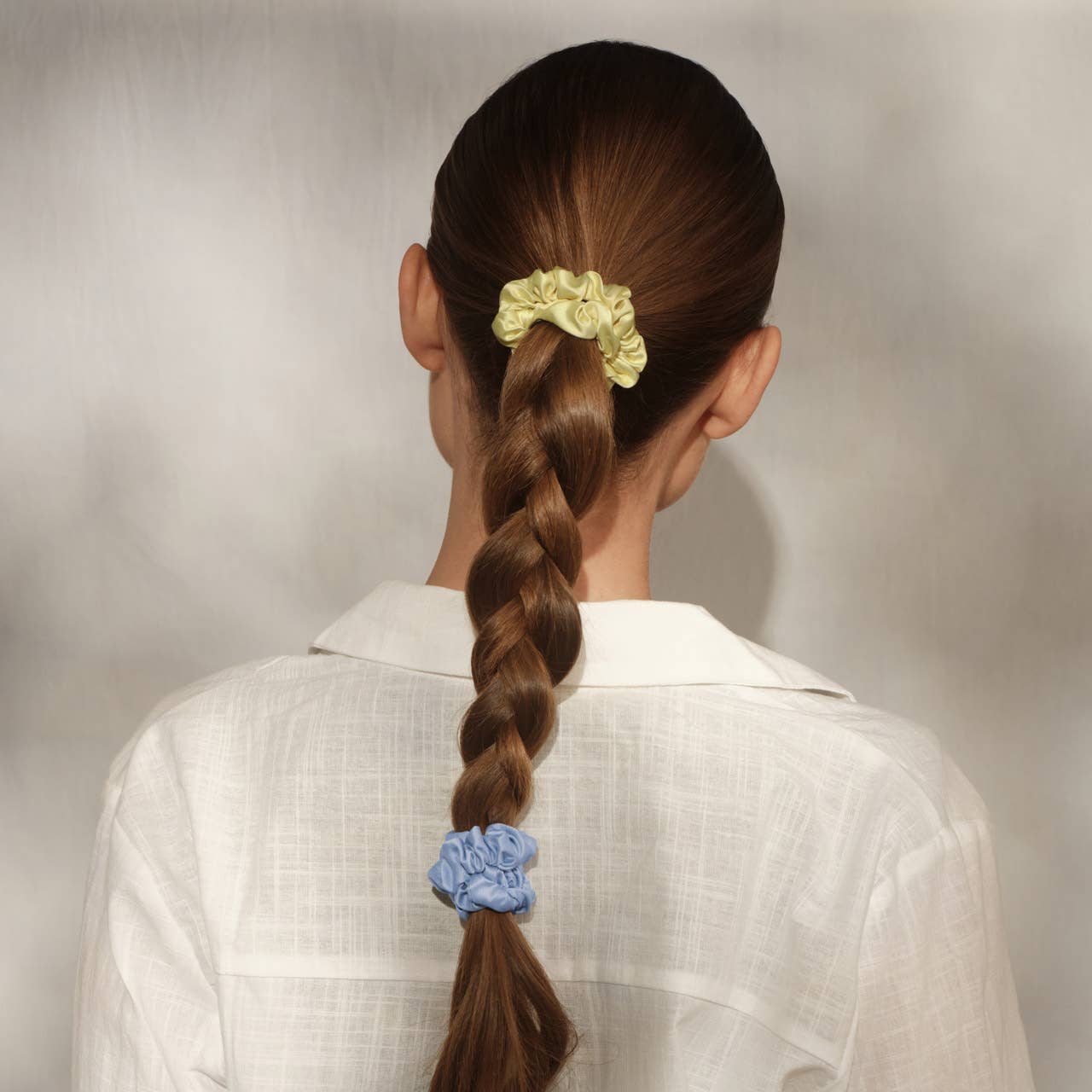 CC Ruched Satin Scrunchies 5pc Set - Multi-color