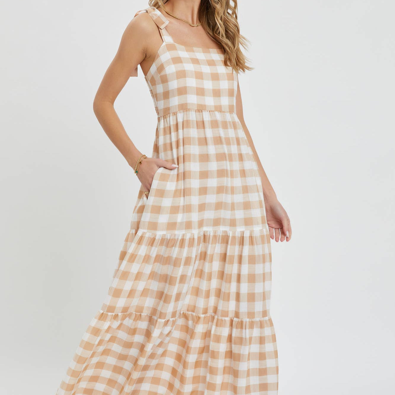 Gingham Tiered Maxi Dress