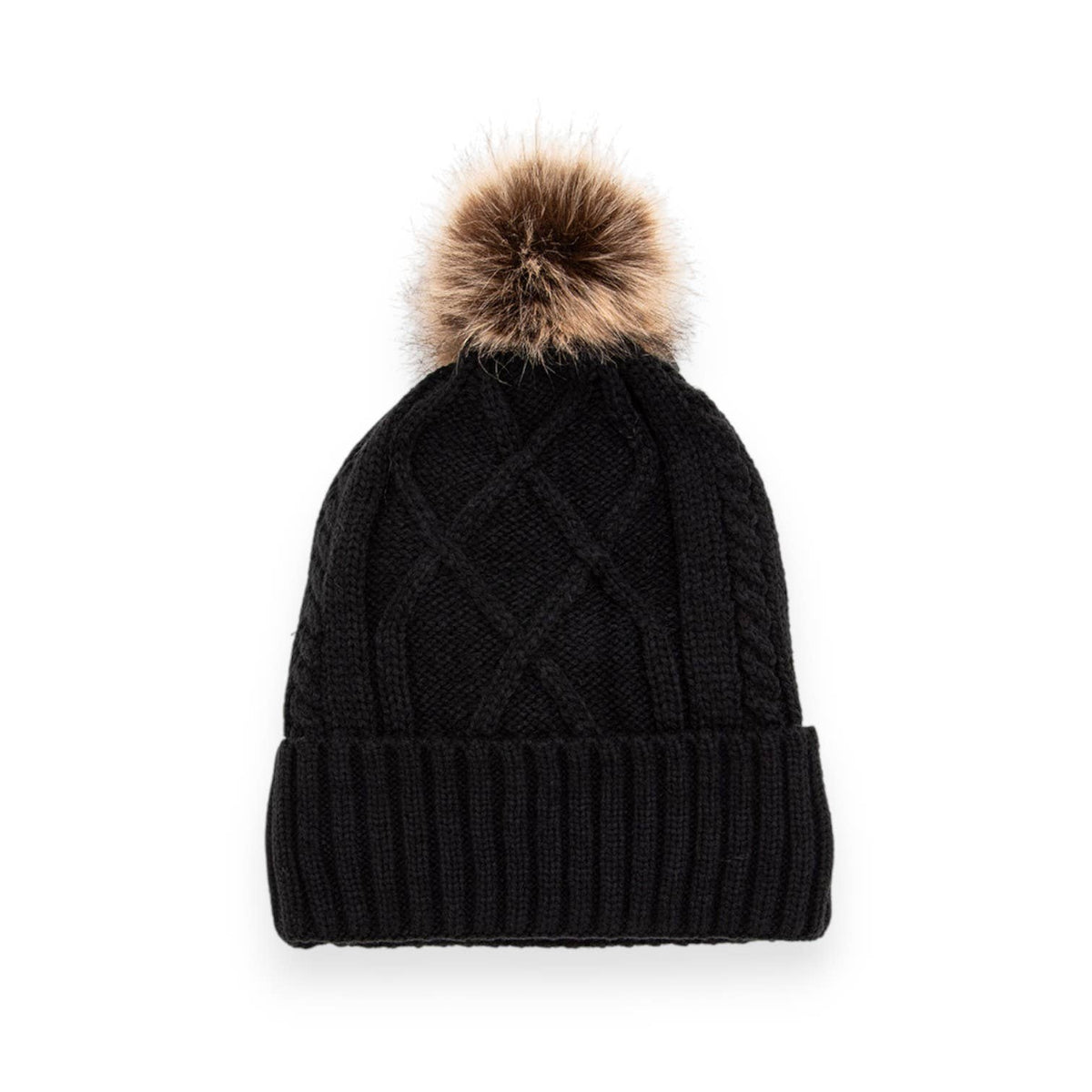 Raised Knit PomPom Beanie Stocking Cap (assorted)