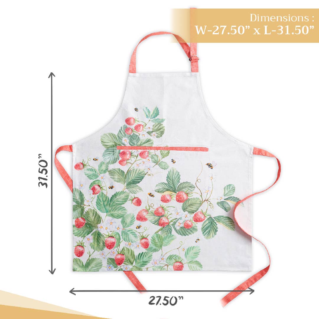 Apron 100% Cotton -  Strawberry Summer