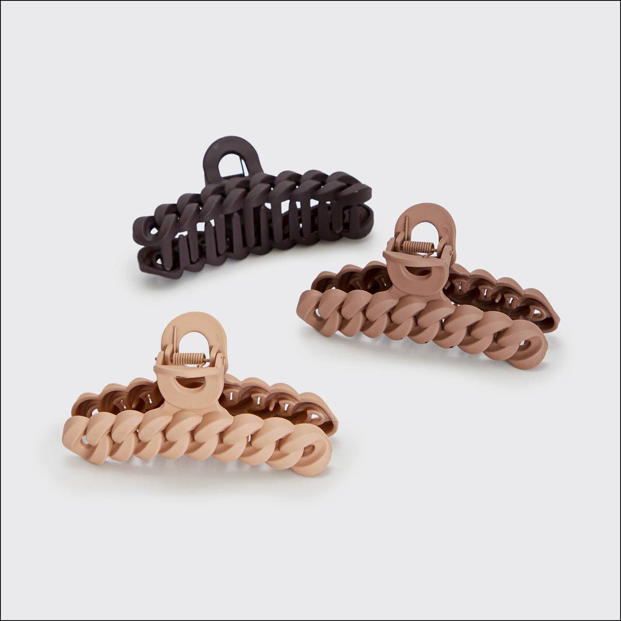 CC Eco-friendly Chain Claw Clip 3pc Set - Neutral