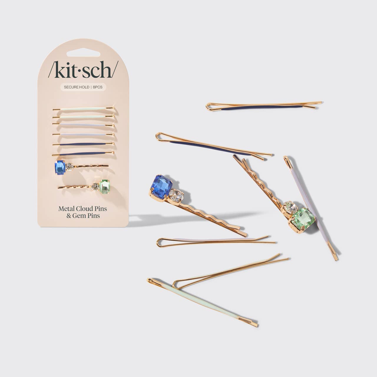 CC Cloud & Gem Bobby Pins 8pc Set - Garden Bouquet
