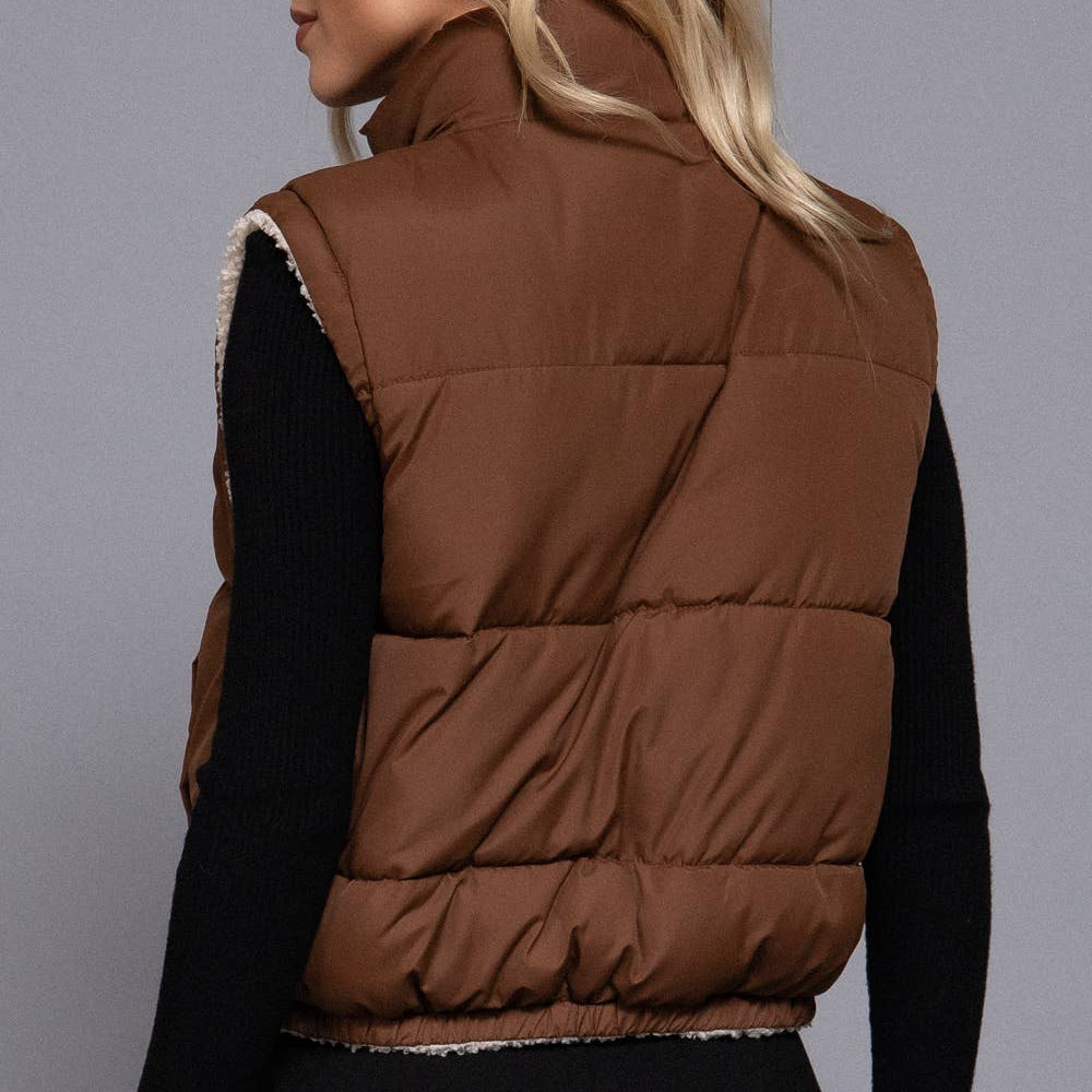 Reversible Fur Padding Vest