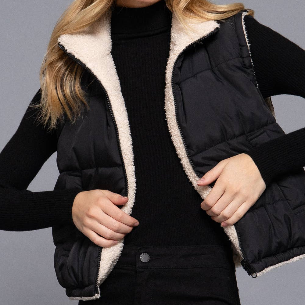 Reversible Fur Padding Vest