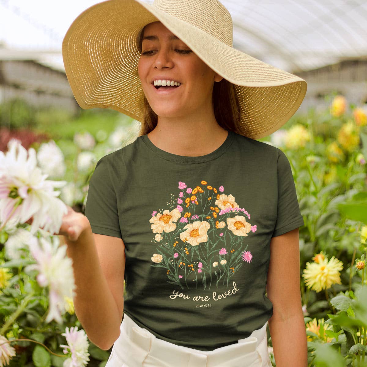 Kerusso Womens T-Shirt You Are Loved Bouquet