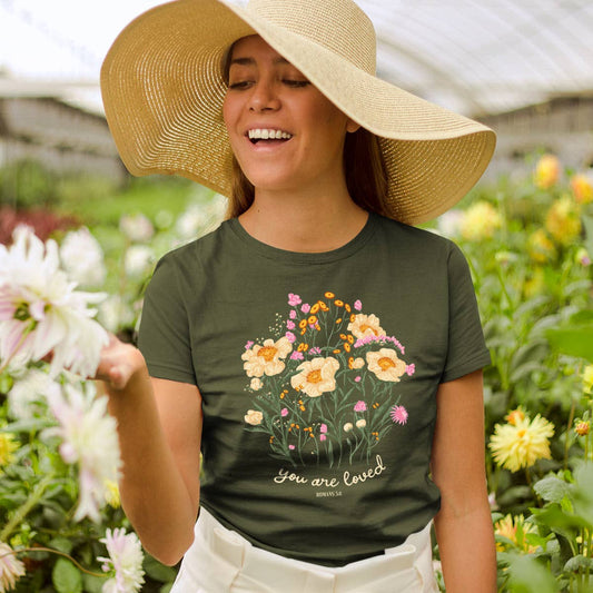 Kerusso Womens T-Shirt You Are Loved Bouquet