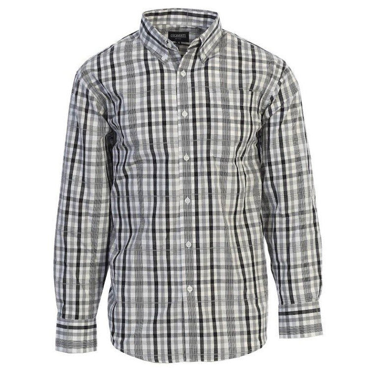 Plaid Button Down Shirt in Black MEN