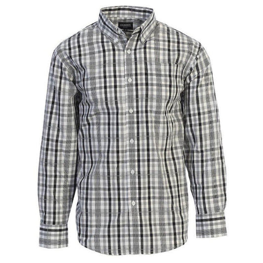 Plaid Button Down Shirt in Black MEN