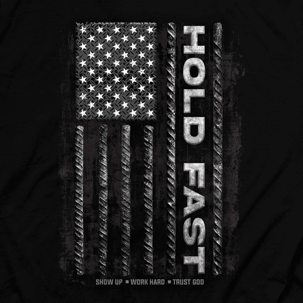 Rebar Flag Patriotic Tee Mens T-Shirt HOLD FAST