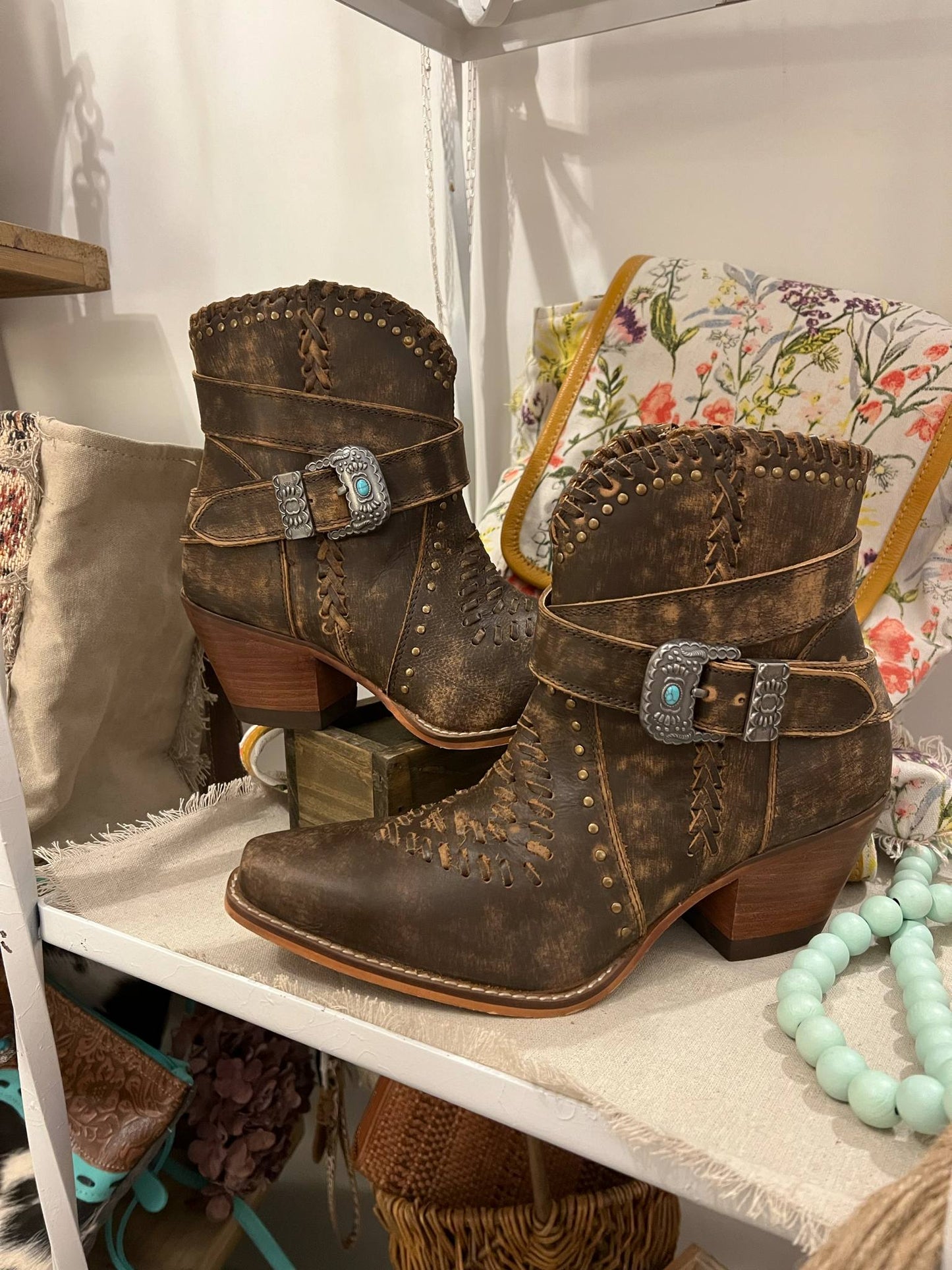 Haley's High Peak Booties by Myra - Genuine Leather Western Booties