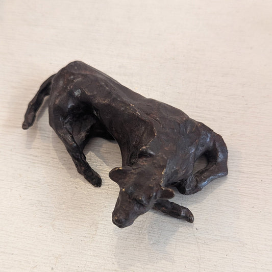 Primitive Bronze-Look Mini Sleeping Dog