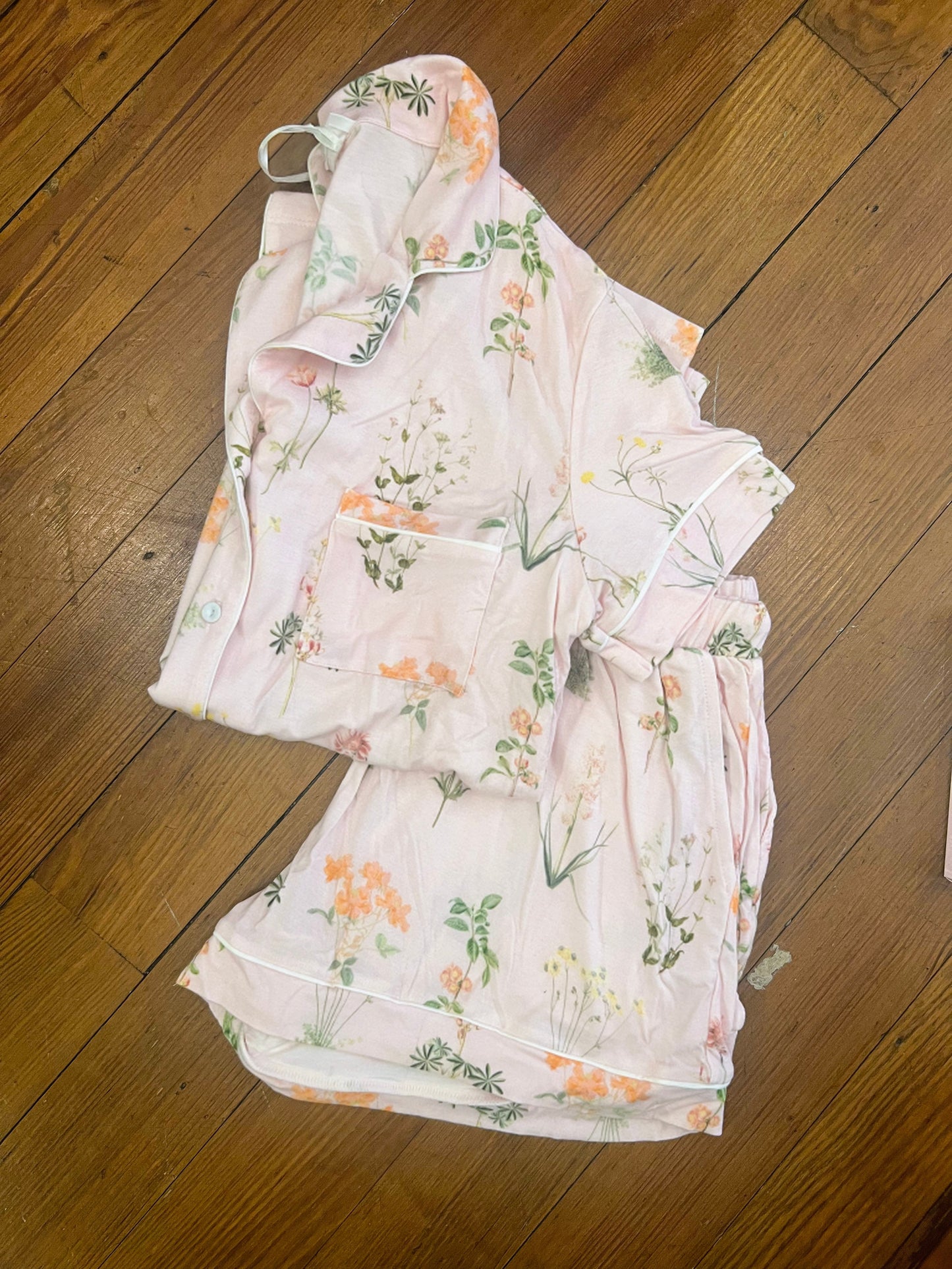 Pastel Floral Pajama Short Set