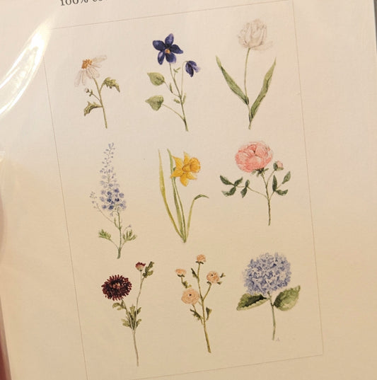 GB Towel - Watercolor Garden Flowers