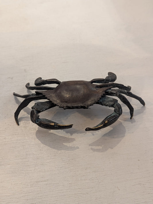 Dark Brass Crab Figurine