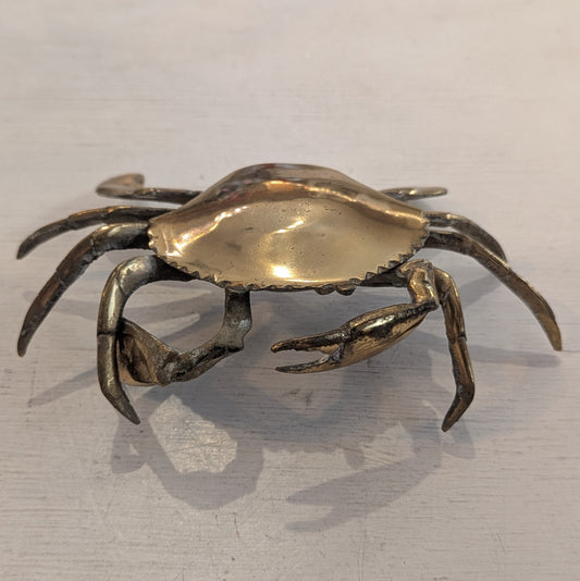 Shiny Brass Crab Trinket Holder or Ashtray