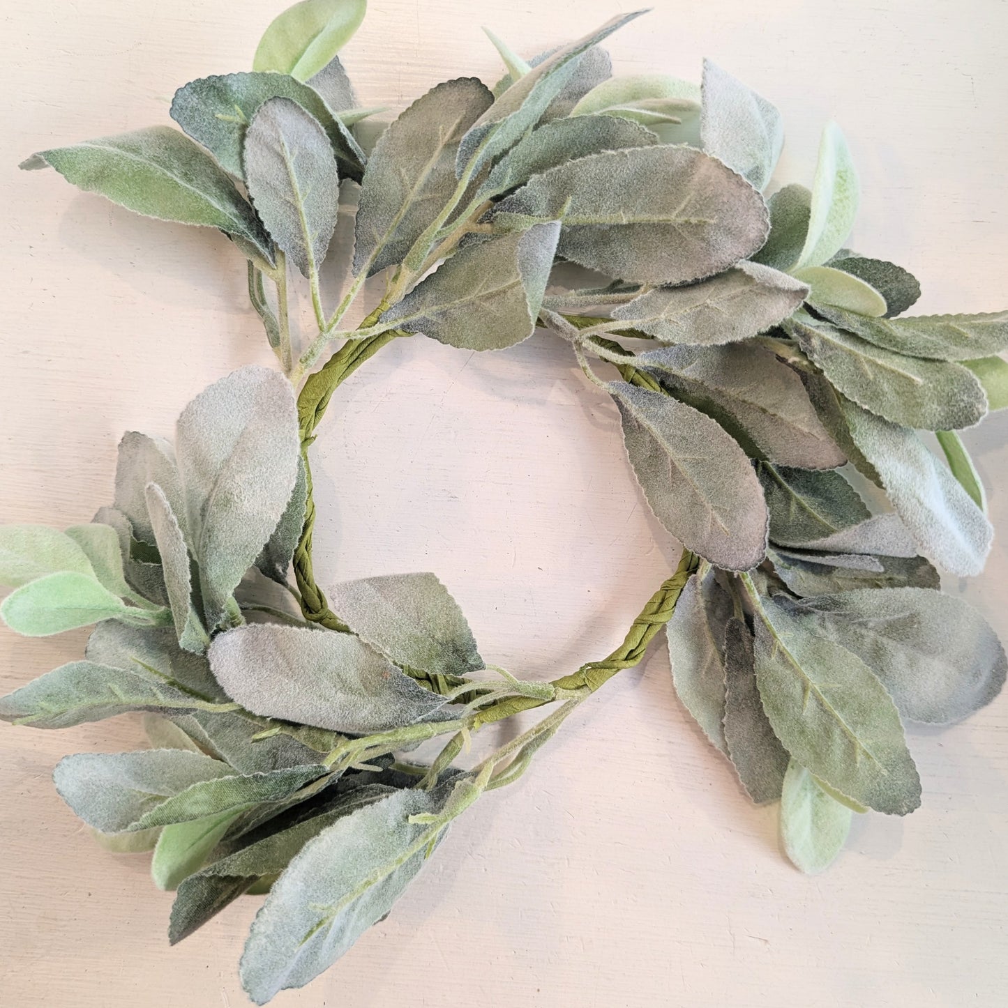 Lamb's Ear Candle Ring 4.5"