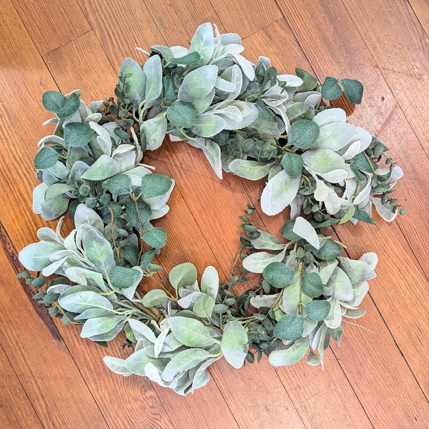 Velvet Lamb's Ear & Eucalyptus Wreath, 20"