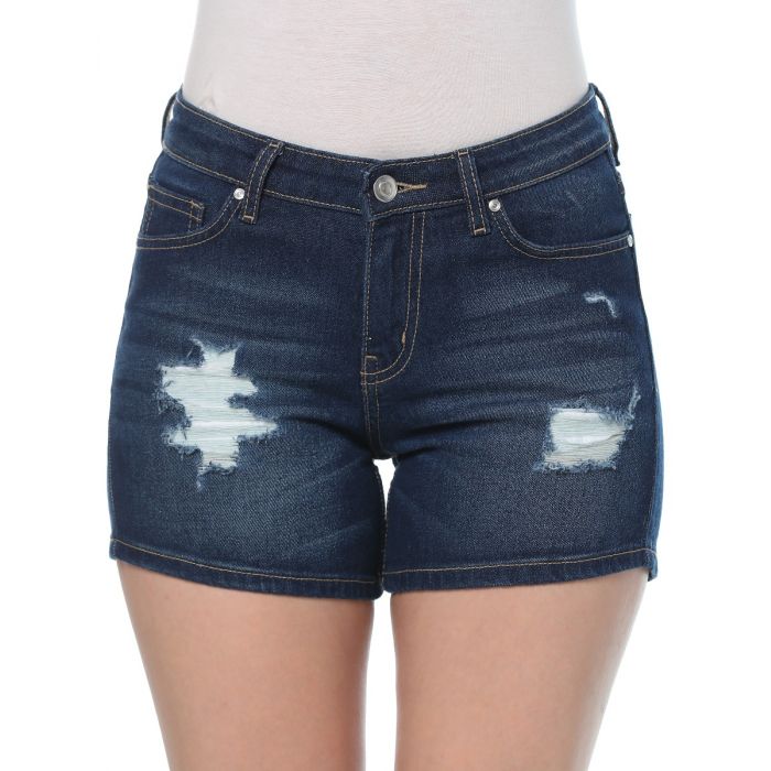 Taking a Chance on Love Distressed Denim Shorts 2795