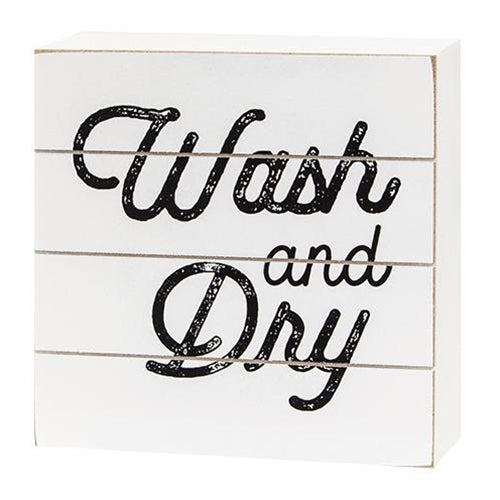 Wash and Dry Shiplap Block Sign